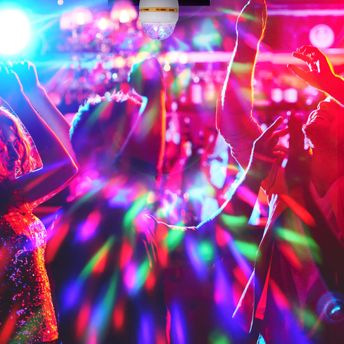 Bombilla Led Rgb Giratoria Para Fiestas De Discoteca Con Bas
