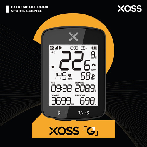 Ciclocomputador Xoss G2 G2plus Pantalla Lcd De 0.056m Negro