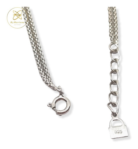 Imagen 4 de 6 de Pulsera Plata Rodinada Con Nacar