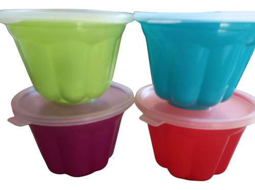 Set 4 Moldes Plásticos Individuales Flan / Gelatina Surtido