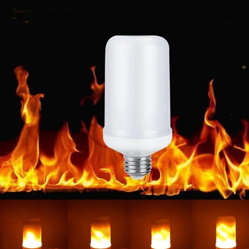 Imagem 7 de 9 de Lâmpada Led Efeito Chama De Fogo 9w E27 Flame Decorativa