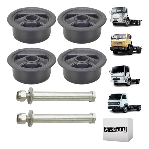 Kit Coxim Cabine Traseiro C/ Parafuso Vw 8.120 8.140 8.150
