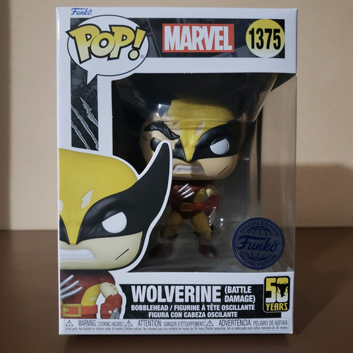 Funko Pop! Marvel 50 Years Wolverine #1375 Battle Damage (Usado)