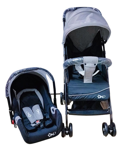 Carriola Con Porta Bebé Para Automóvil Gris Negro