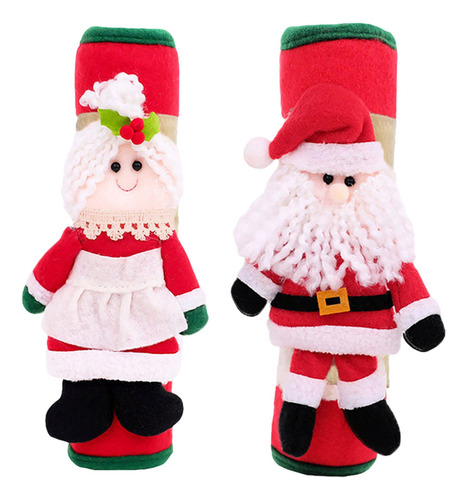 2 Fundas Para Manijas De Refrigerador Navideñas Para