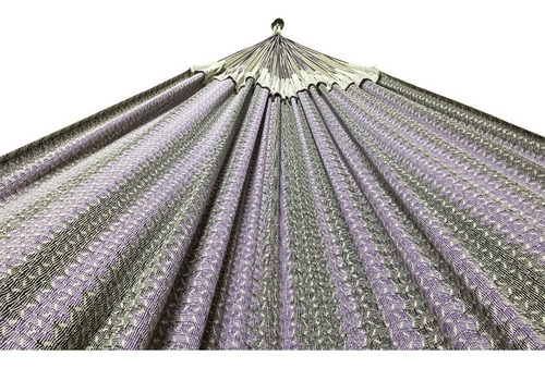 Imagen 5 de 5 de Hamaca Yucateca 100% Algodón Doble Cara Morado Y Beige
