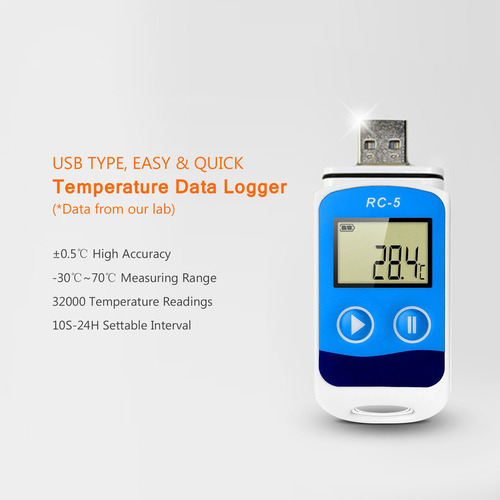 Data Logger, Cadena Impermeable, Pantalla Lcd, Pantalla De D