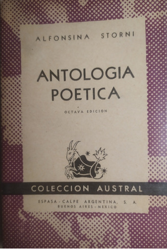 Antología Poética, Alfonsina Storni, Colección Austral 