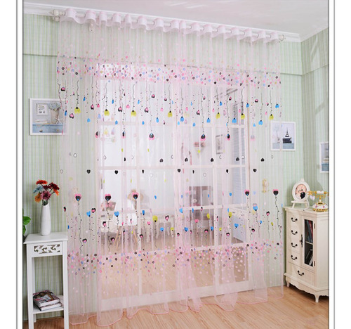 Telas De Janela De Flores, Porta, Varanda, Painel De Cortina