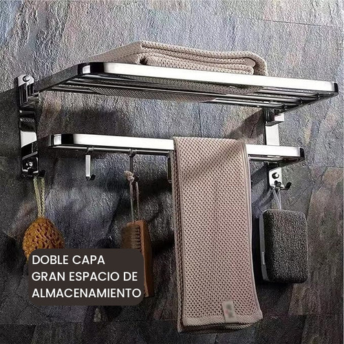 Toallero Para Baño Kwalux Repisas Acero Inoxidable Estante