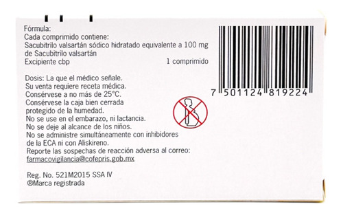 Entresto Sacubitrilo Valsartán 100mg C/30 - Novartis 2 Pack