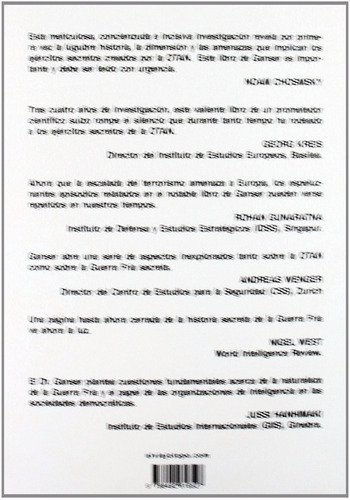 Ejércitos Secretos De La Otan Operación Gladio, De Daniele Ganser., Vol. 0. Editorial El Viejo Topo, Tapa Blanda En Español, 2010