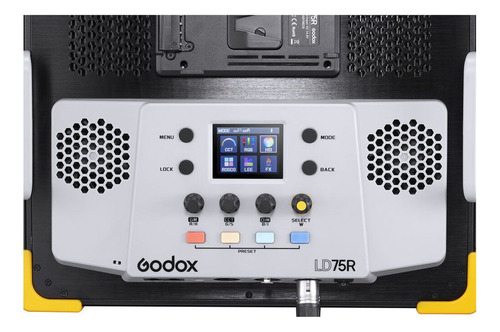 Lámpara Led Godox Ld75r Rgb, Cct Y R-gel Para Vlogging Estructura Gris Oscuro Luz Rgb