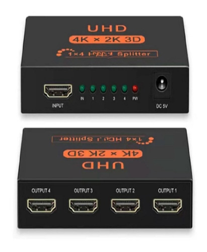 Splitter Hdmi Activo 1 X 4 Digital 4k 3d 1080p Nuevo Modelo