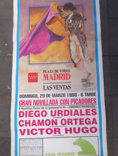 Antiguo Poster Corrida Toro Afiche Torero Tauromaquia España