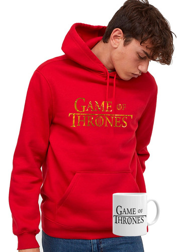 Poleron Canguro Unisex Game Of Thrones + Tazón 