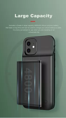 batería externa / powerbank 4800 mah xdl-641m con funda negra para iPhone  12 pro max, a2342 /