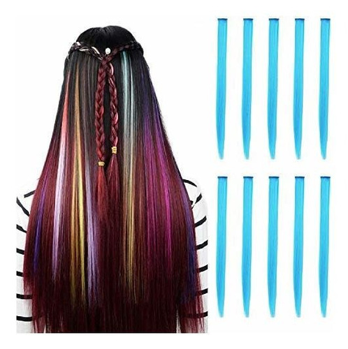 Drayas 10pcs/set Colored Clip In Hair Extensions 7ydj8