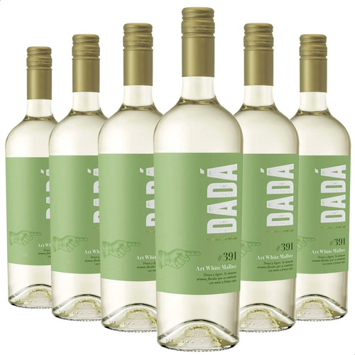 Vino Dada Art Malbec White Finca Las Moras Blanco Pack X6 U