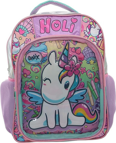 Mochila Escolar Ruz Primaria Onix Unicornio Lol Color Rosa Diseño 3d 20l