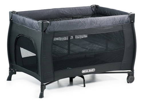 Practicuna Bebé Mega Baby Piscis C/cambiador, Capota Y Tul Color Black Diseño de la tela Liso