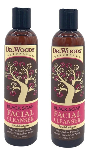 Dr. Woods Black Soap Limpiador Facial Líquido Con Manteca .