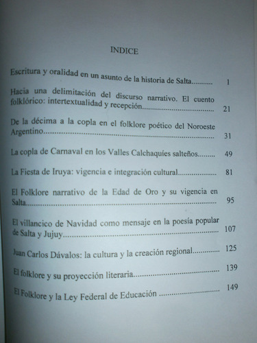 Oralidad Y Escritura En El Noroeste Argentino Folklore Salta (Usado)