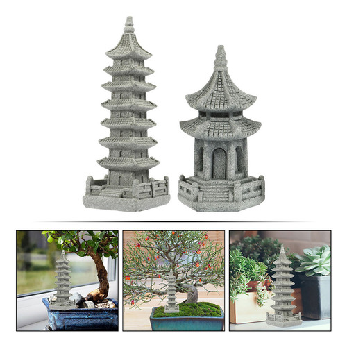 Estatua De Pabellón De Pagoda Con Linterna Japonesa, 2 U