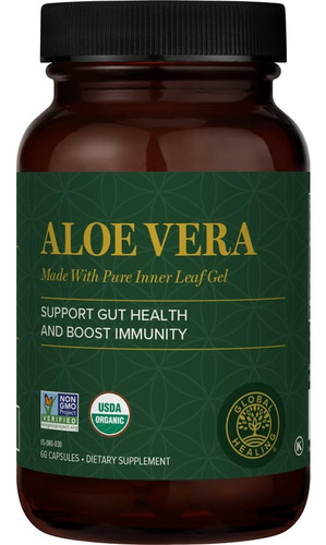 Suplemento Global Healing Aloe Vera Bio-active Leaf 60 Cápsu