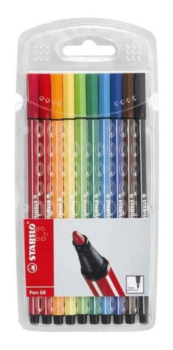 Marcadores Stabilo Pen 68 X10 Colores Fibras