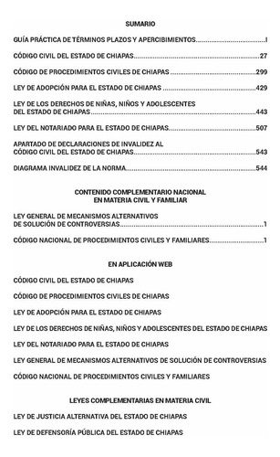 Legislación Esencial Civil Y Familiar De Chiapas 2025. Código Civil, Procedimientos Civiles Para El Estado De Chiapas. Código Nacional De Procedimientos Civiles Y Familiares. Acceso A Web App.