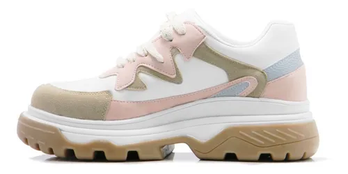 Zapatilla Mujer Rosa Blanco Sneaker Savage Urbana 2019 MercadoLibre