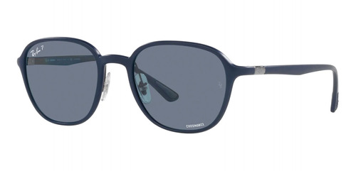 Anteojos De Sol Polarizados Ray-ban Rb4341ch Chromance Standard Con Marco De Peek Color Matte Blue, Lente Blue Clásica, Varilla Matte Blue De Peek - Rb4341ch