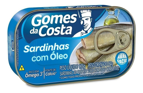 5 Lata Sardinha Gomes Da Costa C/ Óleo 125g