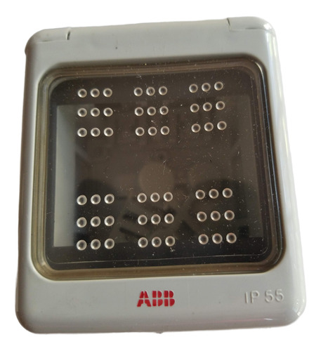 Caja De Comando Dos Modulos Tapa Transparente Gris