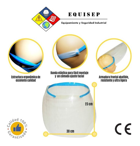 Imagen 2 de 10 de Protector Facial | Económico | Pantalla Pet & Banda Elástica