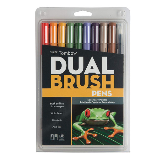 Tombow Dual Brush - Set 10 Marcadores Colores Secundarios