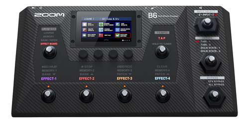 Procesador Multiefectos Zoom B6 Bass Con 4 Cajas Di, A/b...