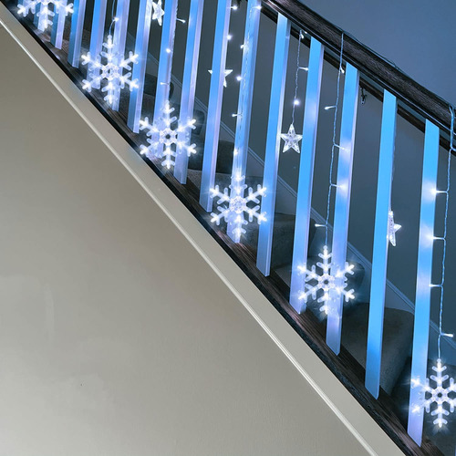 Luces De Ventana De Navidad, 126 Luces De Copo De Nieve Led,
