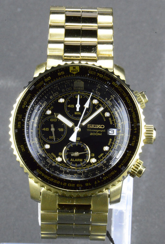 Reloj Seiko Sna414 Japones Autentico Sumergible 200m Dorado Dorado Negro