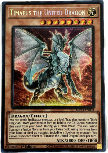 Timaeus The United Dragon Mp23-en003 Yugioh Tcg