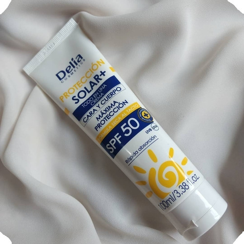 Bloqueador Protector Solar Cara Cuerpo Uv Crema Delia Spf 50