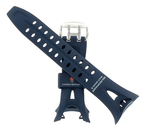 Relógio De Pulso Casio Spw-1000-2v Com Corria De Resina / Barracha Azul