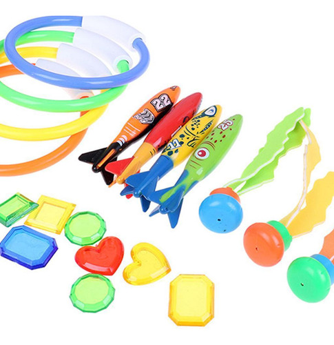 Kit De Juguetes De Buceo 19 Piezas De Plástico De Piscina