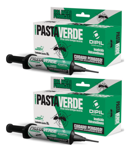 2x Pasta Verde Formicida Controle Eficaz De Formigas Doceira