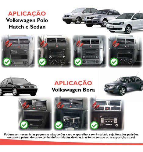 Imagem 7 de 10 de Moldura Painel 2 Din Multimidia Dvd Mp5 Golf Polo Bora Ecosport Fiesta Fox Para Aparelhos Padrão Chines