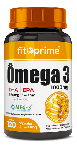 Ômega 3 Óleo De Peixe 1000mg Com 120 Cápsulas Fitoprime