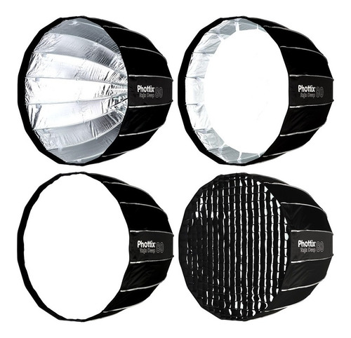 Imagen 2 de 10 de Octo Soft Box 80cm Deep Plegado Rapido Phottix Raja P/ Bowen