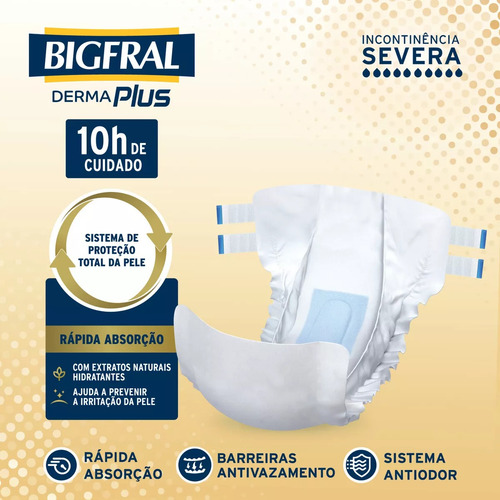 Kit 3 Pacotes Bigfral Derma Plus Geriátrica Descartável