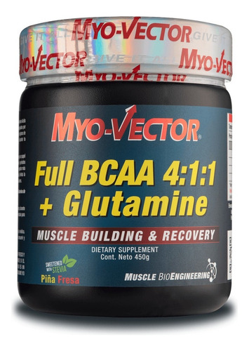 Full Bcaa 4:1:1 + Glutamina Myovector 36 Servicios Sabor Piña